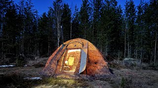 Hot Tent Camping In My New RBM UP5 Tent  ASMR [upl. by Cheyne]