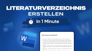 In 1 Minute Zitieren und Literaturverzeichnis in Word  Bachelorthesis [upl. by Rubina]