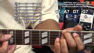 1625 EASY JAZZ Guitar Chord Progression How To Play Lesson EricBlackmonGuitar [upl. by Gearalt]