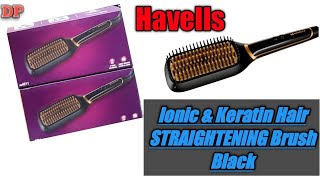 HAVELLS Hair Straightener Brush HS4211  Ionic amp Keratin Hair STRAIGHTENING Brush Black [upl. by Alexa39]