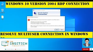 Windows 10 may 2020 update Version 2004  RDP Wrapper [upl. by Letty]