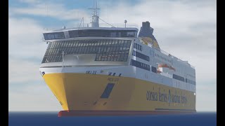 Roblox Corsica Sardinia Ferries New ship Pascal Lota route IleRousse to Savona 7 [upl. by Aikam]