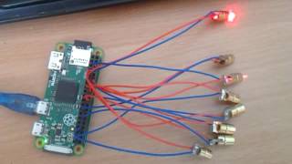 Raspberry Pi Zero wiringPi blink8 sample with 33V Laser diodes [upl. by Hafital]