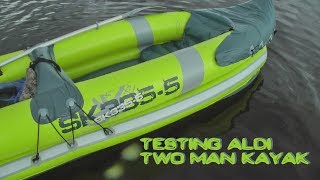 Testing Aldi Inflatable Kayak [upl. by Emor581]