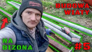 Budowa wiaty na Bizona 5 Spawanie marki do słupa [upl. by Nomaid]