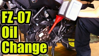 FZ07 Oil Change How To MT07 [upl. by Suidaht677]