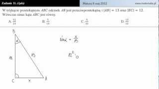 Zadanie 11  Matura z matematyki 8 maj 2012 [upl. by Hoye]