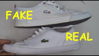 Lacoste sneakers real vs fake How to spot fake Lacoste sport shoes and trainers [upl. by Yeldahc]