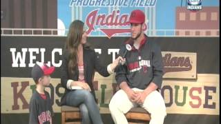 Yan Gomes visits the Indians Kids Clubhouse [upl. by Llehctim]