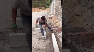 The process of installing a curb by one person using a wire tool [upl. by Heid]