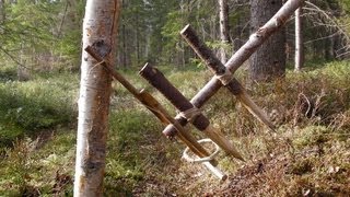 Primitive Survival Trap  The Feather Spear Trap [upl. by Conner559]