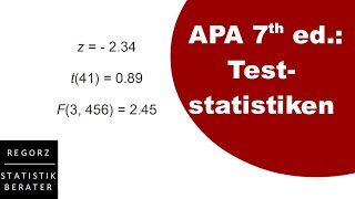 APA 7th Darstellung von Teststatistiken [upl. by Nosyk]