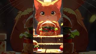 Cute cat making a sandwich cat catlover cutecat [upl. by Kreda]