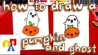 How To Draw A Cartoon Pumpkin And Ghost [upl. by Irehs]