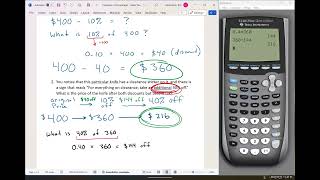 MAT100 Classwork  Percentages Sales Tax and Tipping [upl. by Relyhcs]