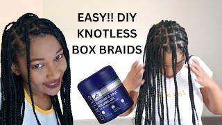 Easy DIY Knotless Box Braids on 4C Natural Hair  NO Shine JAM  South Africa Version [upl. by Norward]