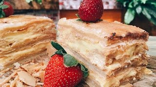 Receta Pastel mil hojas  Cocineros Mexicanos [upl. by Garibald754]