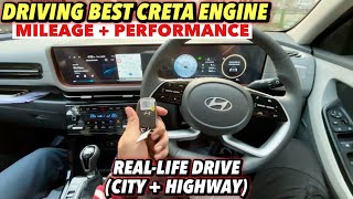 creta sx o ivt 2024 🔥test drive in city with 13 kmpl mileage  suspension and features use 😃 creta [upl. by Scott364]