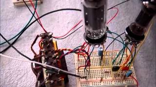 Tube amplifier on breadboard SE 6BQ5 12AX7 [upl. by Myrle273]