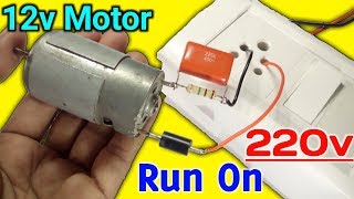 How to run 12v dc motor on 220v  How to connect 12v fan to 220v [upl. by Corenda701]