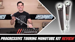 Progressive Touring Monotube Fork Kit Review at SpeedAddictscom [upl. by Ytineres120]