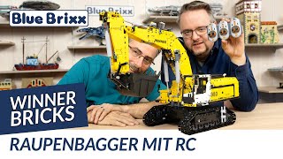 Raupenbagger von Winner Bricks  BlueBrixx  voll ferngesteuert [upl. by Quin]