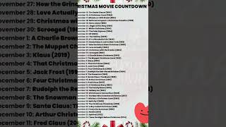 Christmas Movie Countdown to Watch christmas christmasmovies christmas 🌲❄️⭐️ [upl. by Kahl]