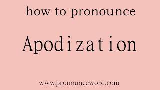 Apodization How to pronounce Apodization in english correctStart with A Learn from me [upl. by Upali857]