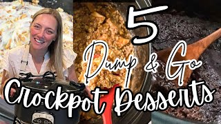 5 EASY DUMP amp GO CROCKPOT DESSERTS  The Easiest Crockpot Recipes [upl. by Dinin]