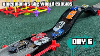 DIECAST CARS RACING TOURNAMENT  AMERICAN VS WORLD EXOTIC CARS 6 [upl. by Anitsuj784]