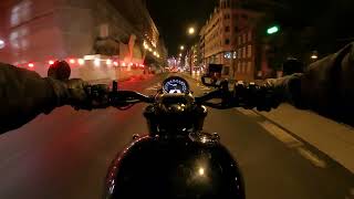 London By Night 🇬🇧  Triumph Bonneville  Pure Sound [upl. by Llemor]