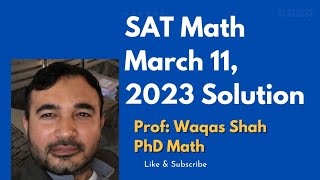 Digital SAT Math March 2023 Paper Solution How to Score 800 in SAT Math [upl. by Daye37]