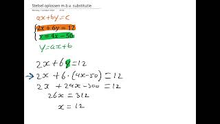 Stelsel vergelijkingen oplossen mbv substitutie [upl. by Nuahs604]