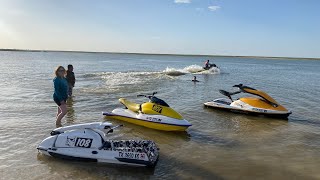 Texas Jetski Lake Day Kawasaki 550 Standup SeaDoo 3D HX XP PWC Jet Ski Skies [upl. by Anaud]