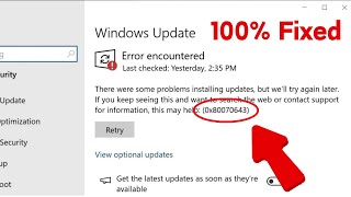 Fix There were some problems installing updates but well try again later 0x80070643 Error [upl. by Natsyrt]