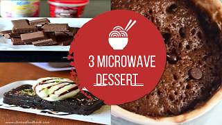 3 Microwave dessert recipes  2 minute desserts [upl. by Marge]