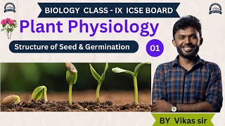 Seed structure amp germination  Plant Physiology  Biology ICSE Class  10  By Vikas sir [upl. by Read]