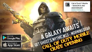 A GALAXY AWAITS GET GOSTS MYTHIC M13  MORNINGSTAR CALL OF DUTY MOBILE CRATE OPENING [upl. by Ayrb293]