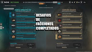 DESAFIOS DE FACCIONES FUERZA OPERATIVA 141 Y COMPAÑIA SHADOW COMPLETADOS  WARZONE TEMPORADA 5 [upl. by Anirtap]