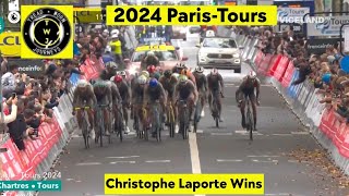 Christophe Laporte Wins  2024 ParisTours  2Up Sprint [upl. by Ecneralc]