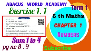 6th std Maths Term 1 Chapter 1 Numbers Exercise 11 Sum 1 to 4 pgno 89 [upl. by Keldon]