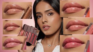 Best affordable glosses Rs250 Swiss Beauty Plump Up Wet Gloss Swatches [upl. by Mit170]