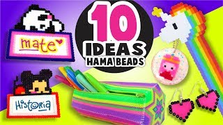 10 IDEAS para la ESCUELA con HAMA  PERLER BEADS Parte 1 ★ Así o más fácil ★ [upl. by Retepnhoj]