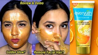 Everyuth Golden Glow Peel Off Mask Review amp Demo [upl. by Aivitnahs537]