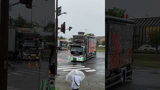 デコトライベント😎チャリティーイベントトラックデコトラマフラーメッキバンパーバイザー旗棒ロケットtruckshortsアート装飾LED兵庫県但馬空港運転手 [upl. by Natika]