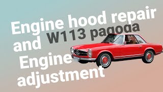 W113 classic Mercedes engine hood repair and kickdown adjustment test drive Taiwan [upl. by Tilagram]