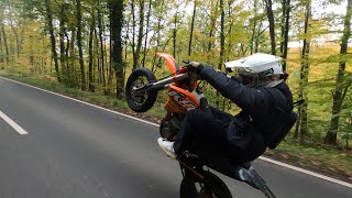 KTM EXC 400 Wheelie Action – Supermoto BLASTING [upl. by Chamkis]