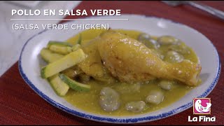 Pollo en salsa verde con habas y calabacitas [upl. by Nylacaj]