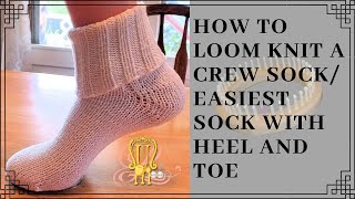 How to Loom Knit The Easiest Socks with a Toe and a Heel [upl. by Eerrehs489]