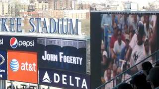 John Fogerty Sings quotCenter Fieldquot on Yankee Stadium Opening Day  April 16 2009 [upl. by Paddie]